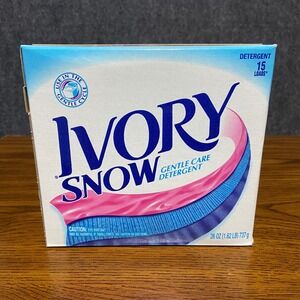 Ivory Snow Gentle Care Laundry Detergent Powder 26oz 15 Loads Vintage Box USA